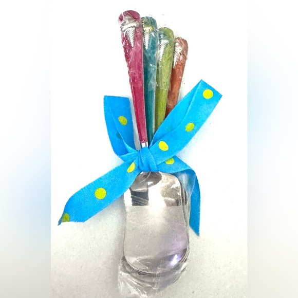 SPRING STREET ENAMEL ICE CREAM TEA SPOONS SET OF 4 - Picture 2 of 3